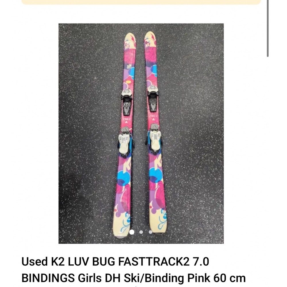 K2 Luv‎ Bug Girls Downhill Skis Pink 130cm with Marker Fasttrack2 7.0 Bindings